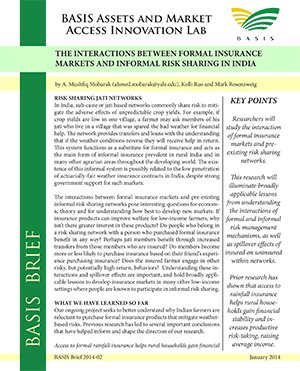 Policy Brief The Interactions Between Formal Insurance Markets And