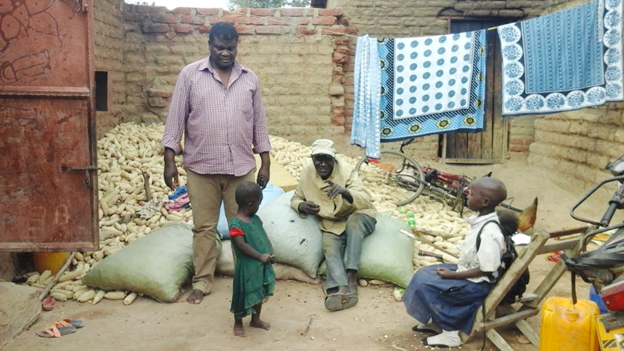 Maize farming family in Tanzania