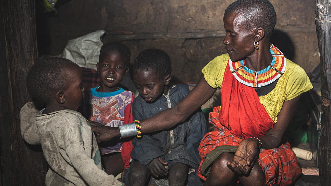 mother and children in Samburu, Kenya