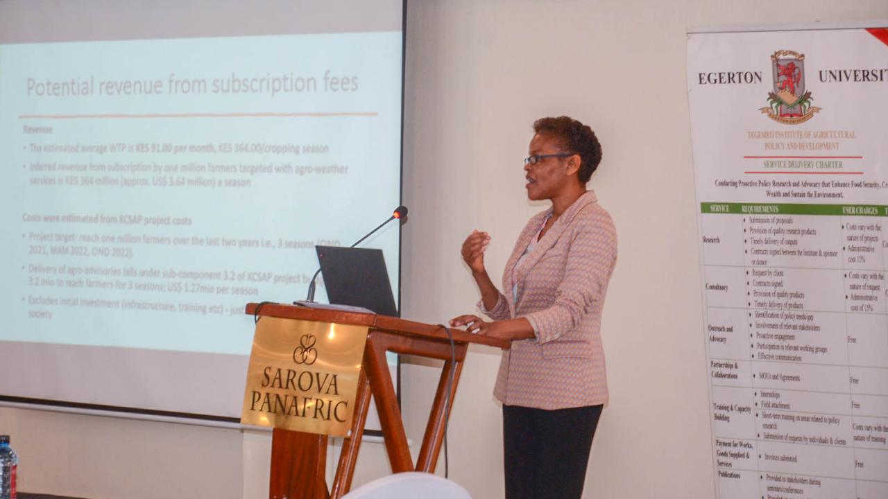 Professor Mercy Kamau lecturing